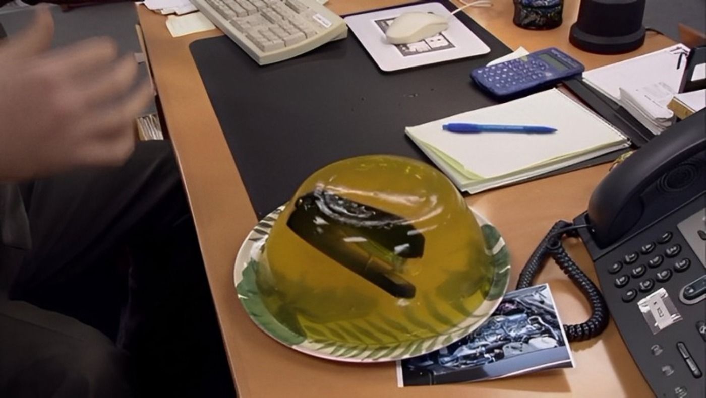 A stapler in Jello in The Office 