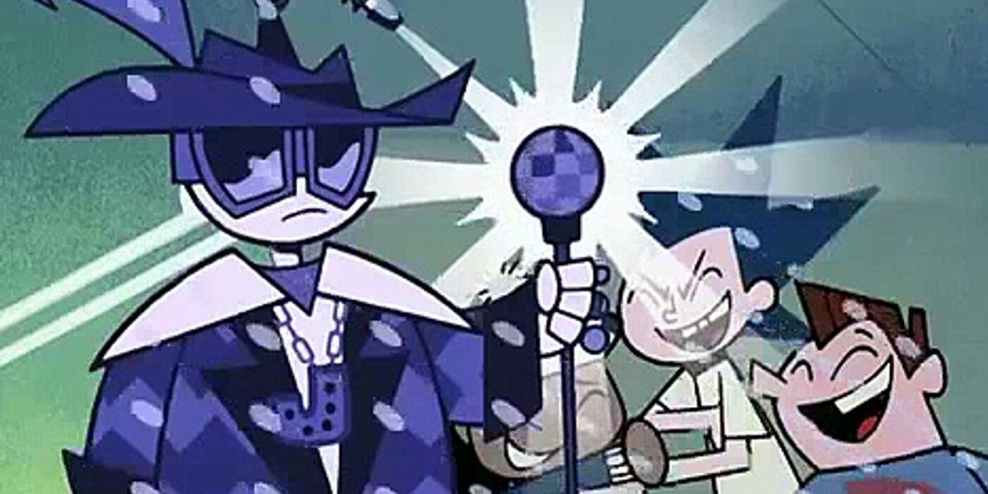 Jenny Wakeman showing off a stylish outfit, including her own personal disco ball on a staff, in the My Life as a Teenage Robot episode 'Victim of Fashion'.