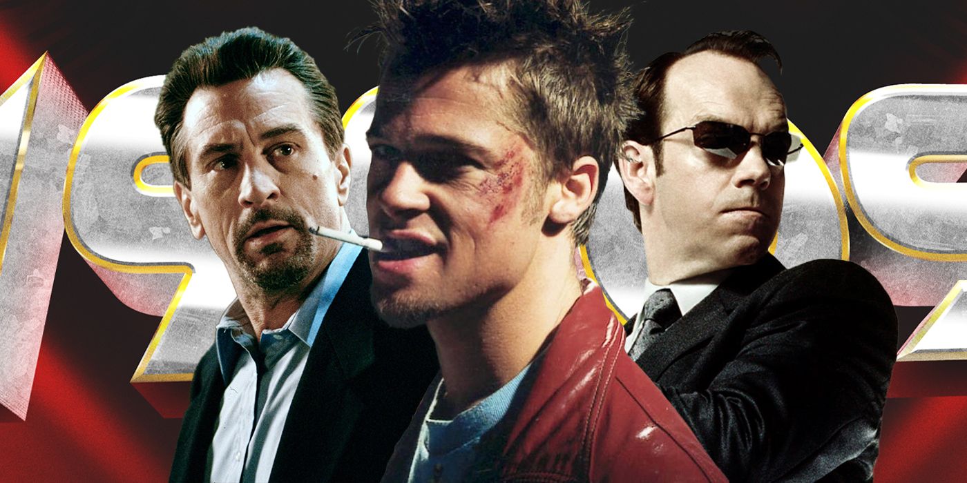 Blended image showing characters from Heat, Fight Club, and The Matrix with t990s on the background.
