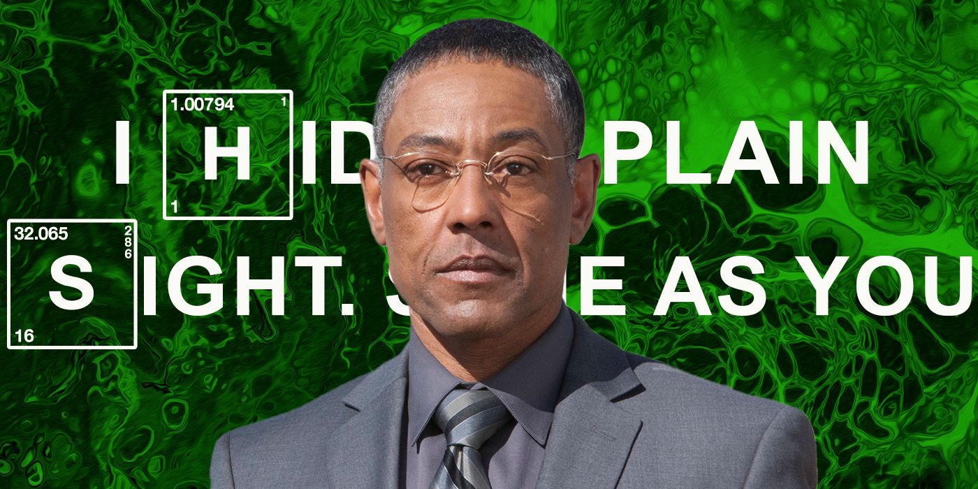 Gus Fring in front of one of his famous quotes.