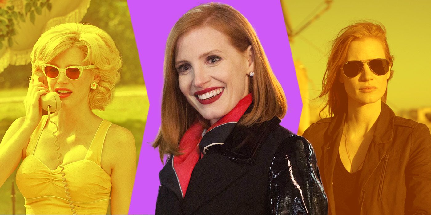 Custom image of Jessica Chastain as different movie characters.