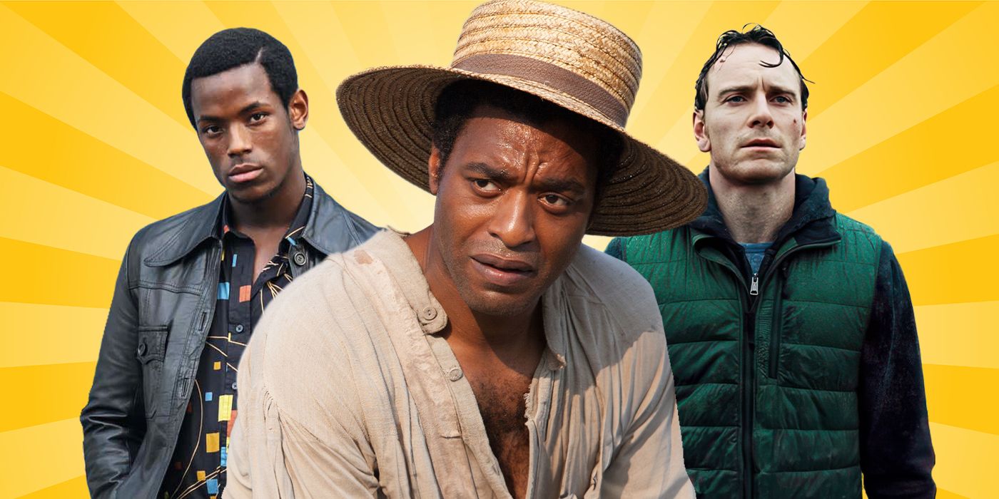 Blended image showing characters from Small Axe, 12 Years a Slave, and Shame