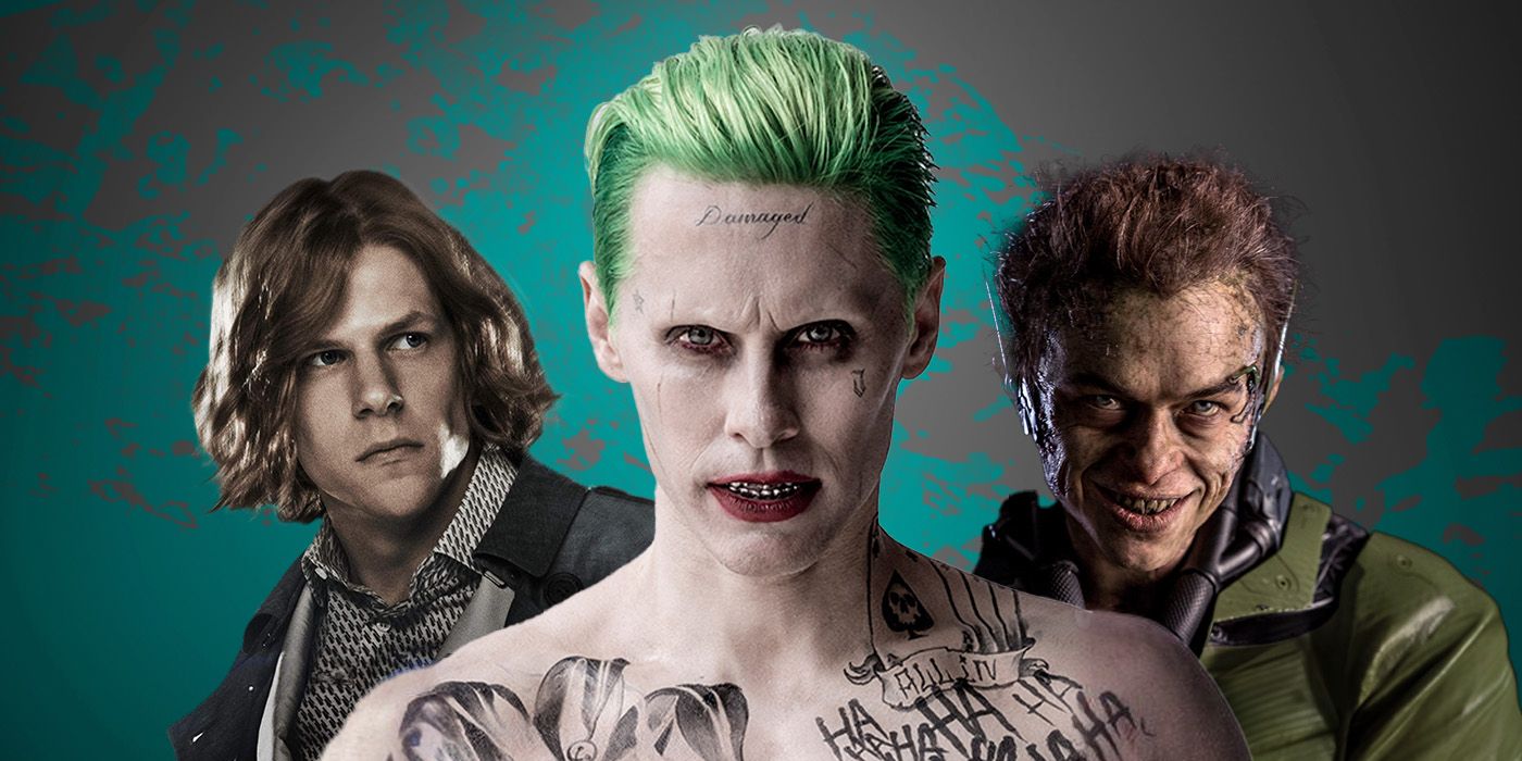 Blended image showing Lex Luthor, The Joker, and the Green Goblin.