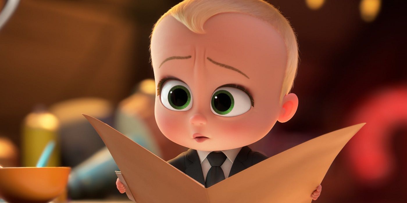 The Boss Baby reading a file