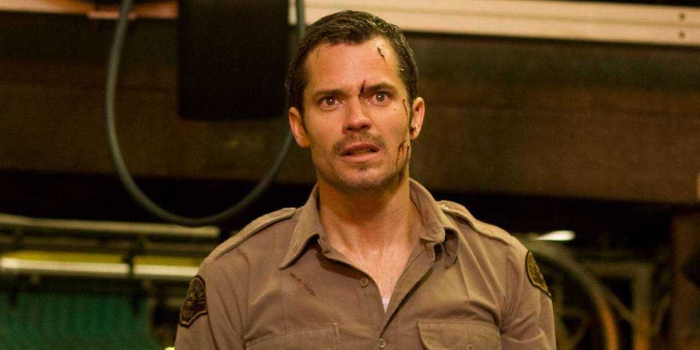 Timothy Olyphant as Sheriff David looking startled in The Crazies