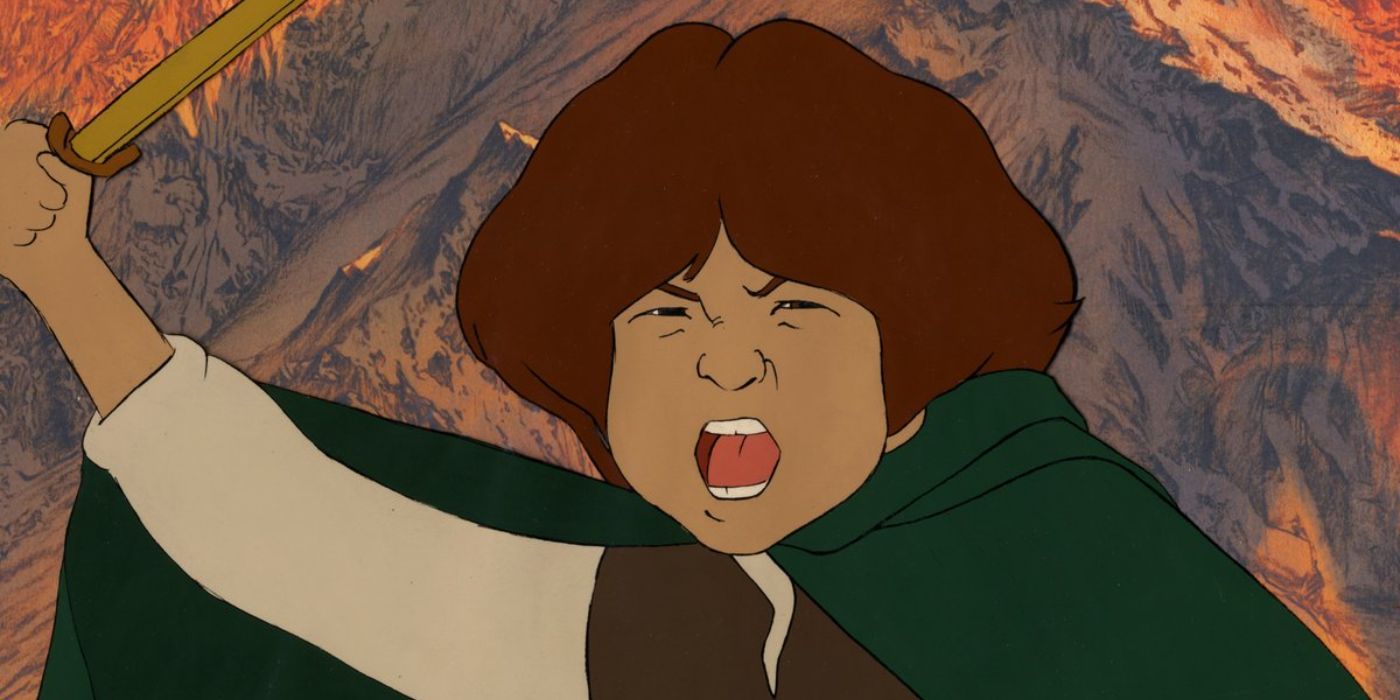 Frodo Baggins holding his sword in Ralph Bakshi's Lord of the Rings