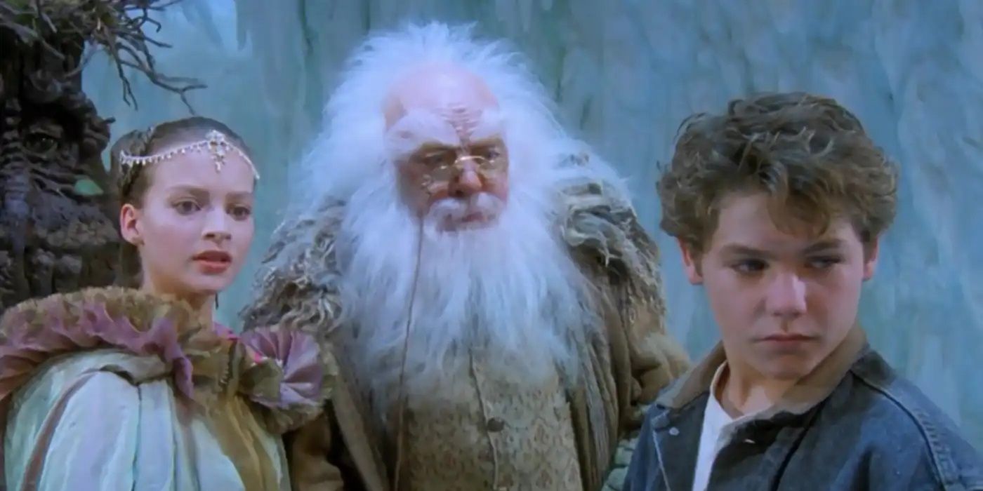 Bastian, the Child Like Empress, and an old man looking in the same direction in The NeverEnding Story 3