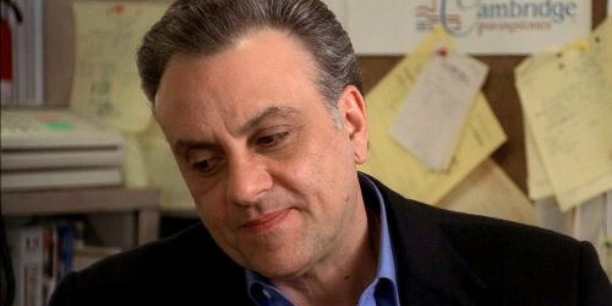Vincent Curatola as Johnny Sack looking down in The Sopranos