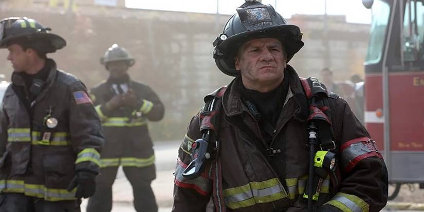 Tony from Chicago Fire dressed in his firefighter uniform