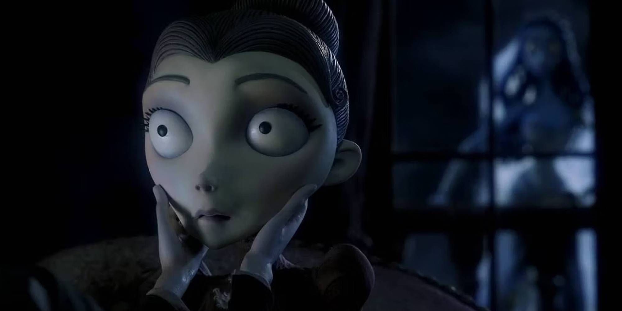 Someone holds Victoria's face in Corpse Bride.