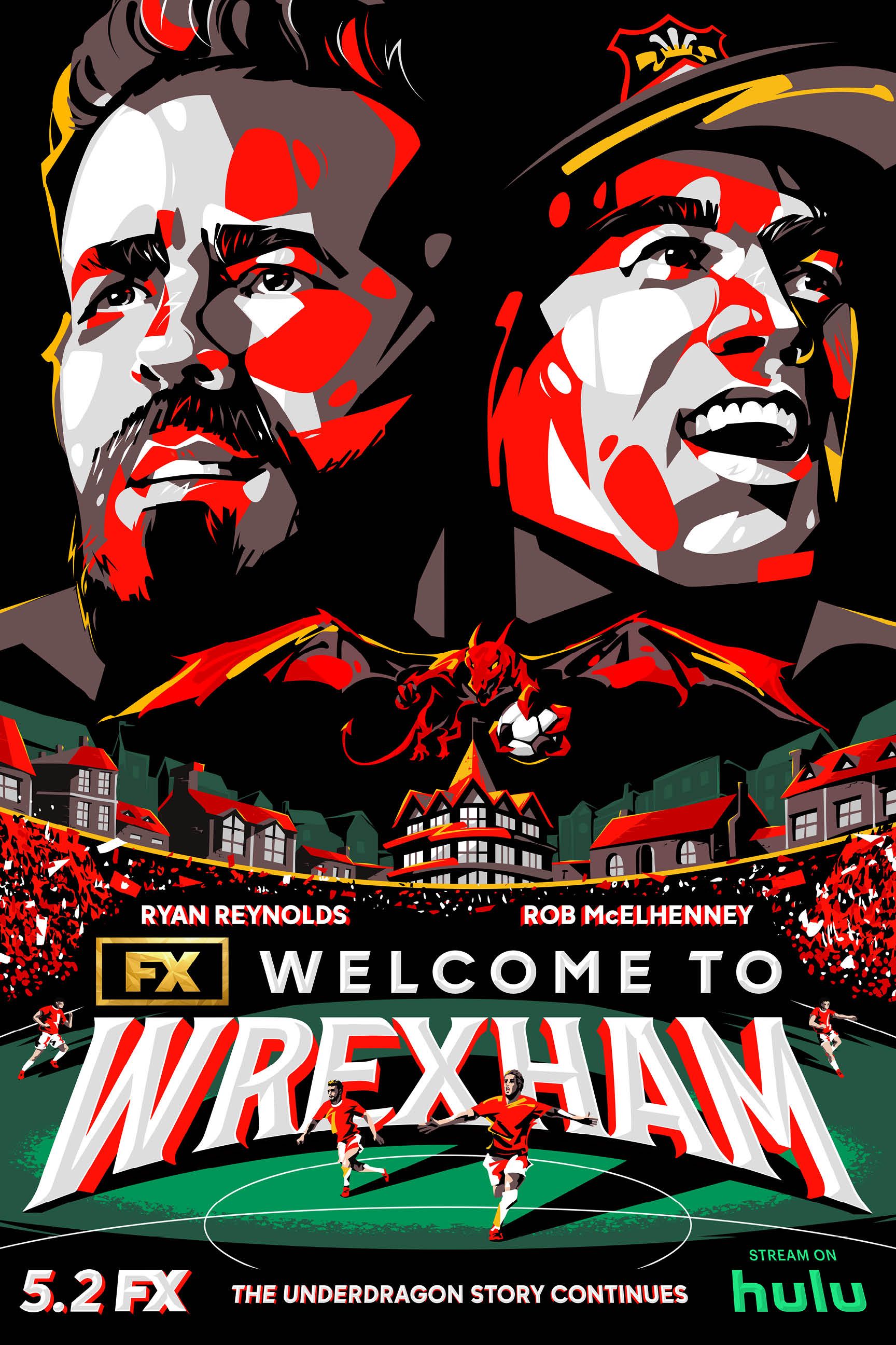 Welcome To Wrexham Season 3 Poster — Ryan Reynolds Towers Over The Pitch 