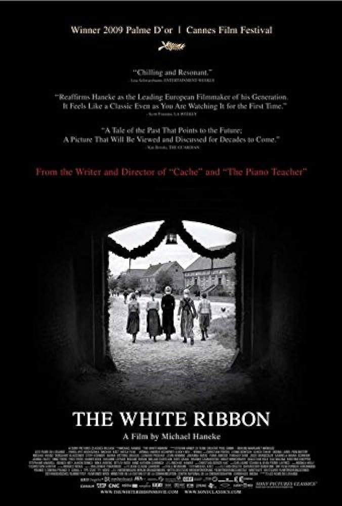 white ribbon poster