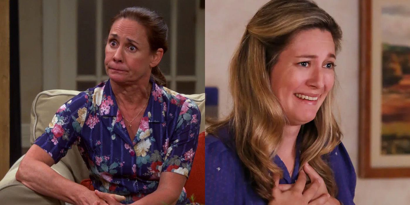 A custom image of Laurie Metcalf in The Big Bang Theory with Zoe Perry in Young Sheldon
