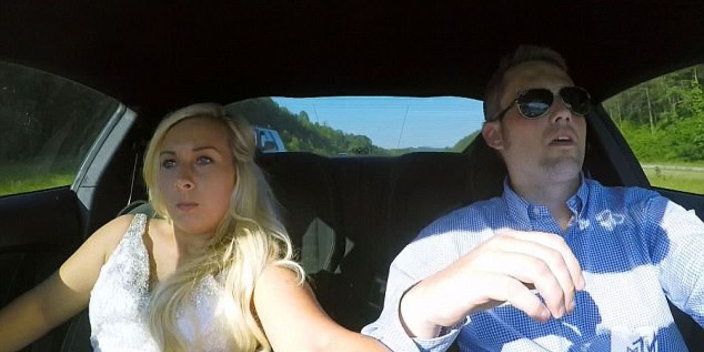 Ryan and Mackenzie driving to their wedding on &ldquo;Teen Mom.&quot;