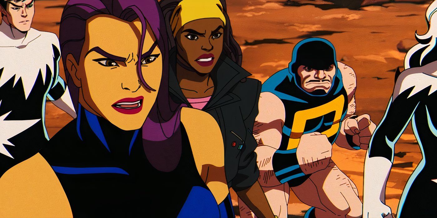 Psylocke, Northstar, Aurora, Cipher, and Puck in X-Men '97