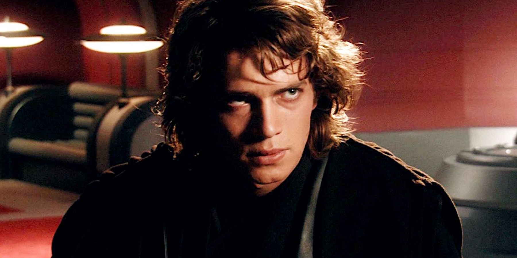 A distraught-looking Anakin Skywalker considers the consequences of his dark deeds in Star Wars: Episode III - Revenge of the Sith.