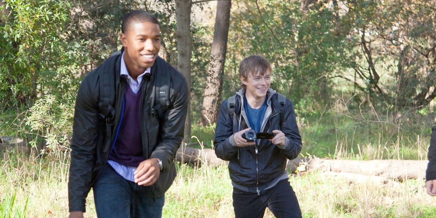 Steve and Andrew, played by Michael B. Jordan and Dane DeHaan, explore the woods with Andrew's camera in 'Chronicle.'