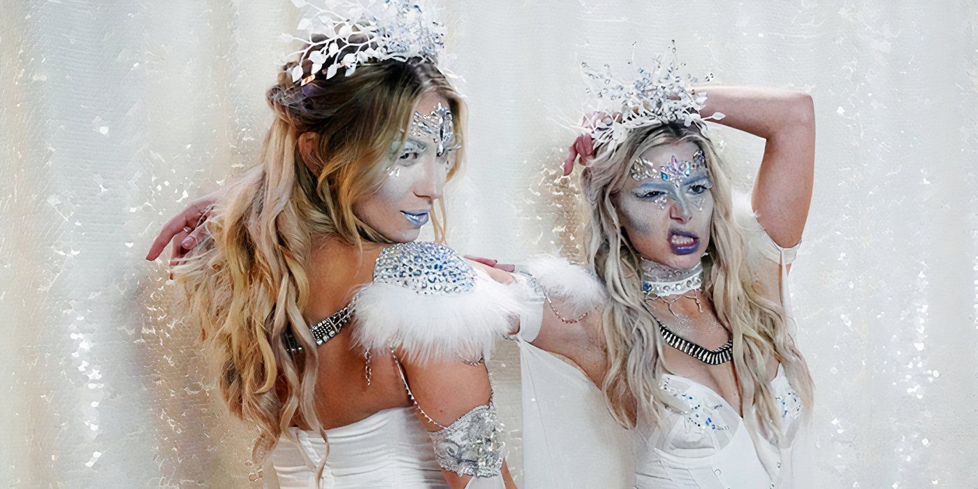 Ariana Madix and Stassi Schroeder in white makeup on Vanderpump Rules 