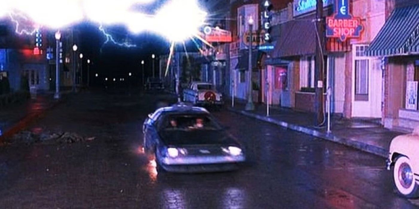 Lightning strikes the DeLorean at the end of &lsquo;Back to the Future&rsquo;