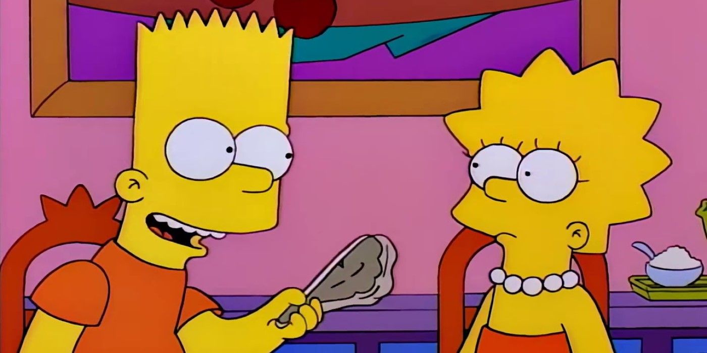 En Los Simpson, Bart provoca a Lisa con chuletas de cordero.