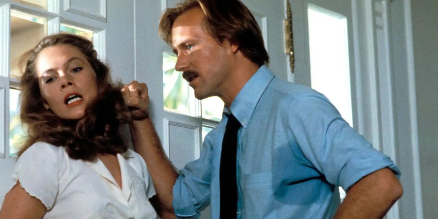 William Hurt corners Kathleen Turner in Body Heat