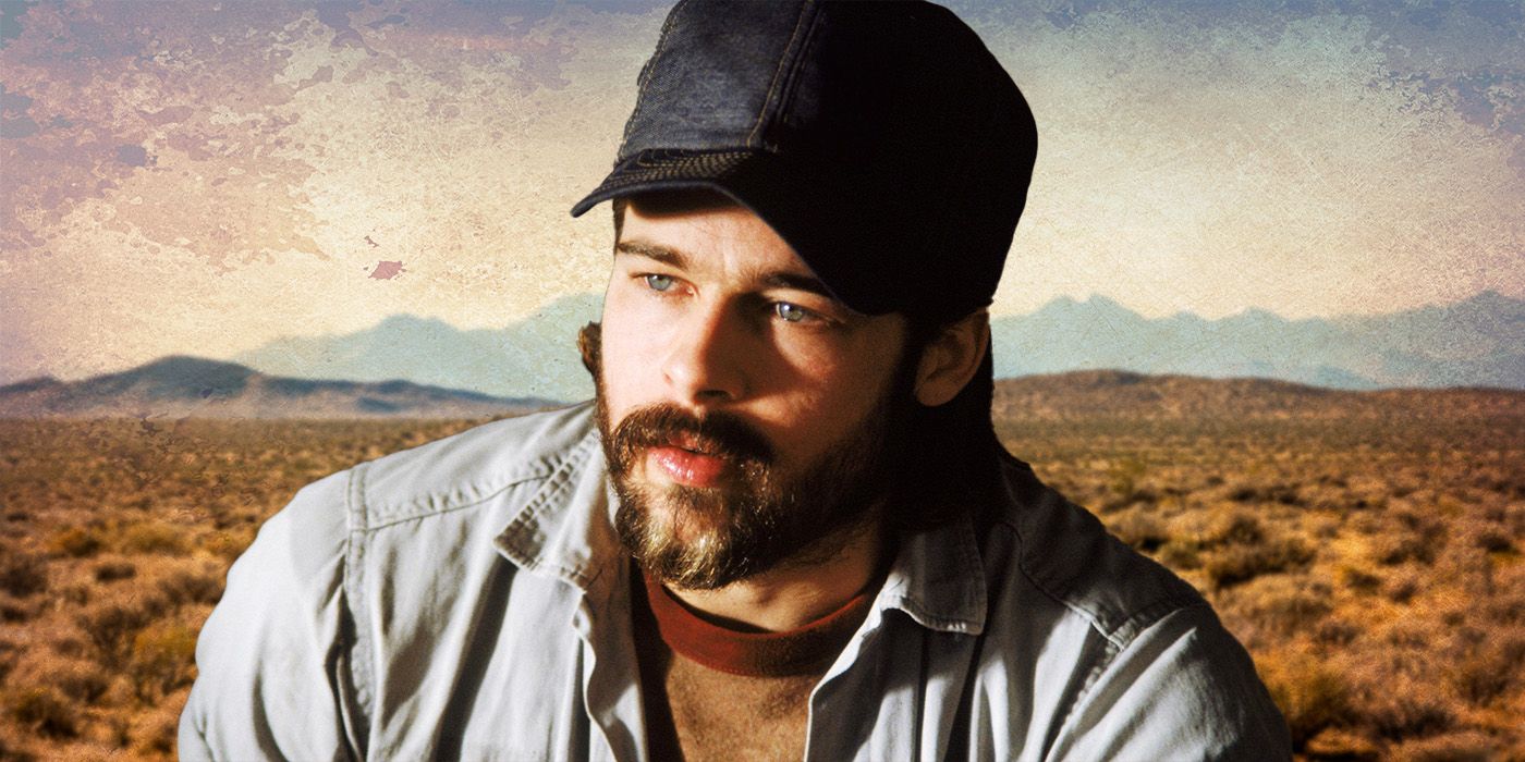 Custom image of Brad Pitt as Early from Kalifornia against a desert-themed background