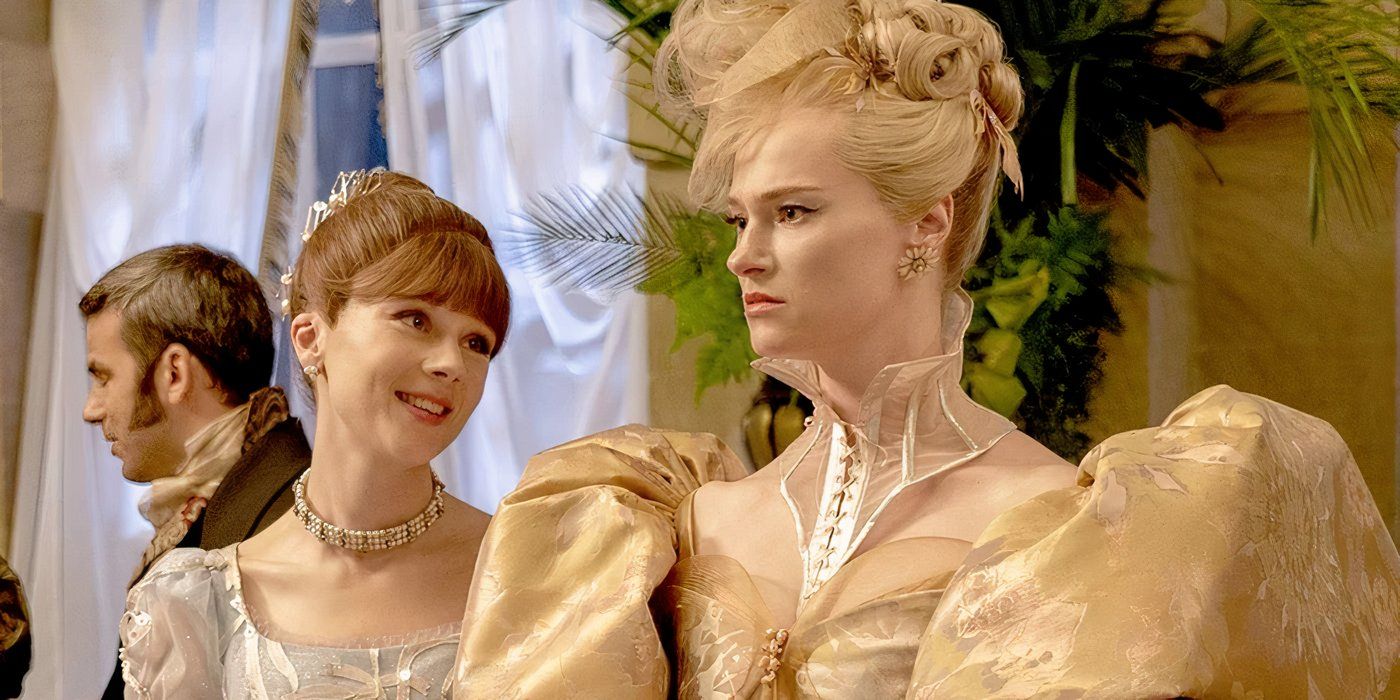 Cressida Cowper (Jessica Madsen) and Eloise Bridgerton (Claudia Jessie) in 'Bridgerton.'