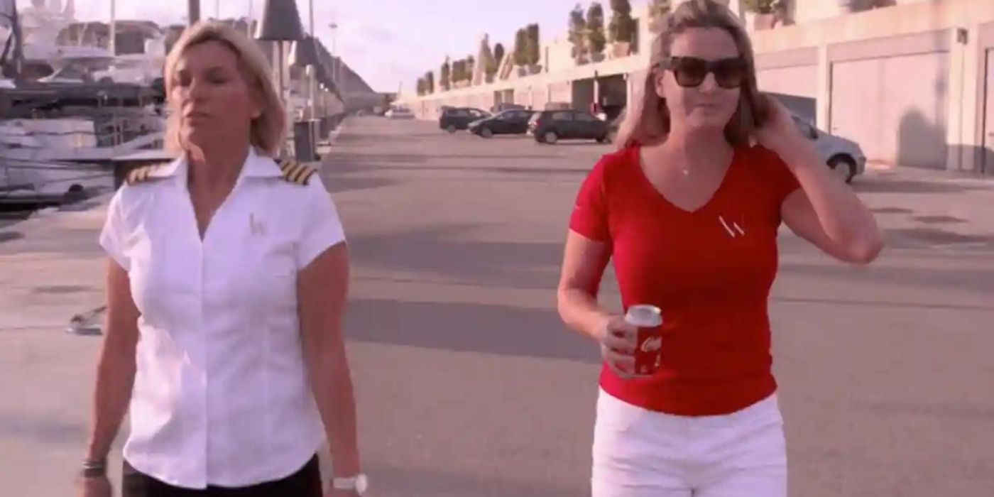 Captain Sandy chases Hannah Ferrier on the dock after firing her on 'Below Deck Med.'