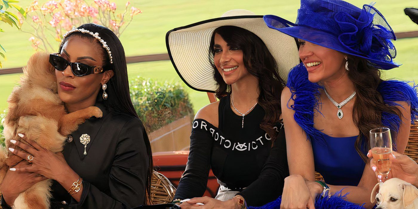 Caroline, Sara, and Saba during The Real Housewives of Dubai Season 2