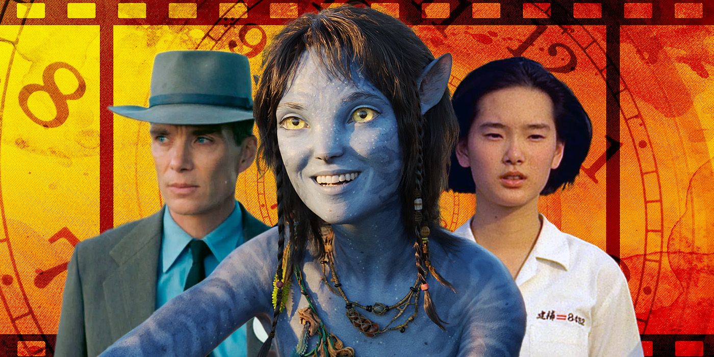 Characters from Oppenheimer, Avatar The Way of Water, and A Brighter Summer Day