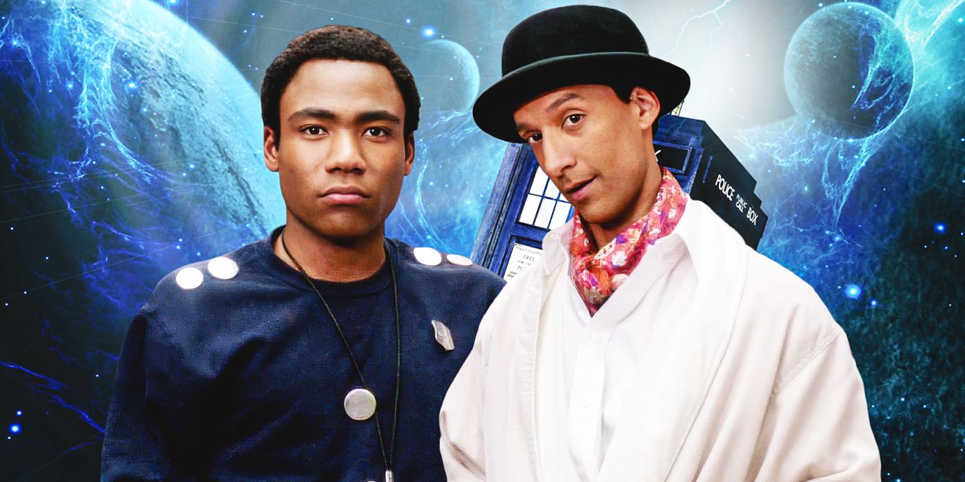 Donald Glover and Danny Pudi in Inspector Spacetime costumes for Community's Doctor Who spoof