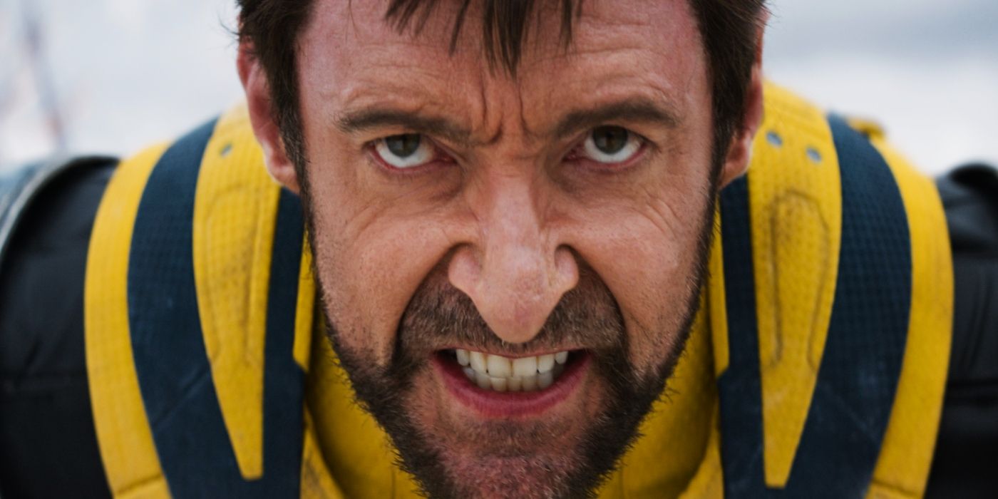 Hugh Jackman staring intensely in Deadpool & Wolverine