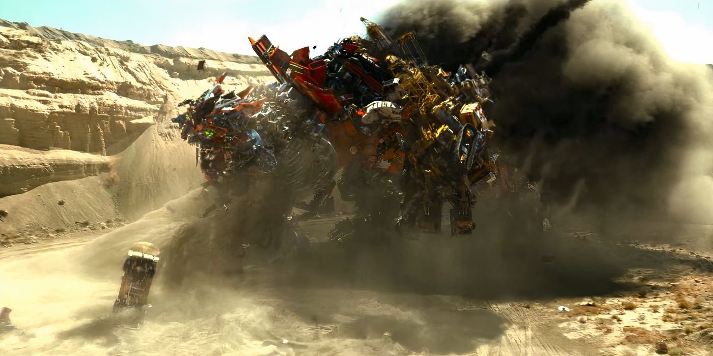 Devastator sucking up the desert in Transformers: Revenge of the Fallen