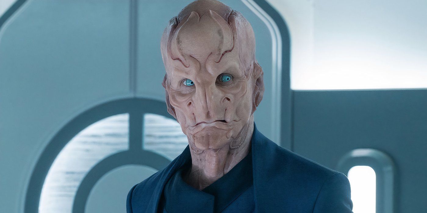 Doug Jones as Saru in a close up on Star Trek Discovery