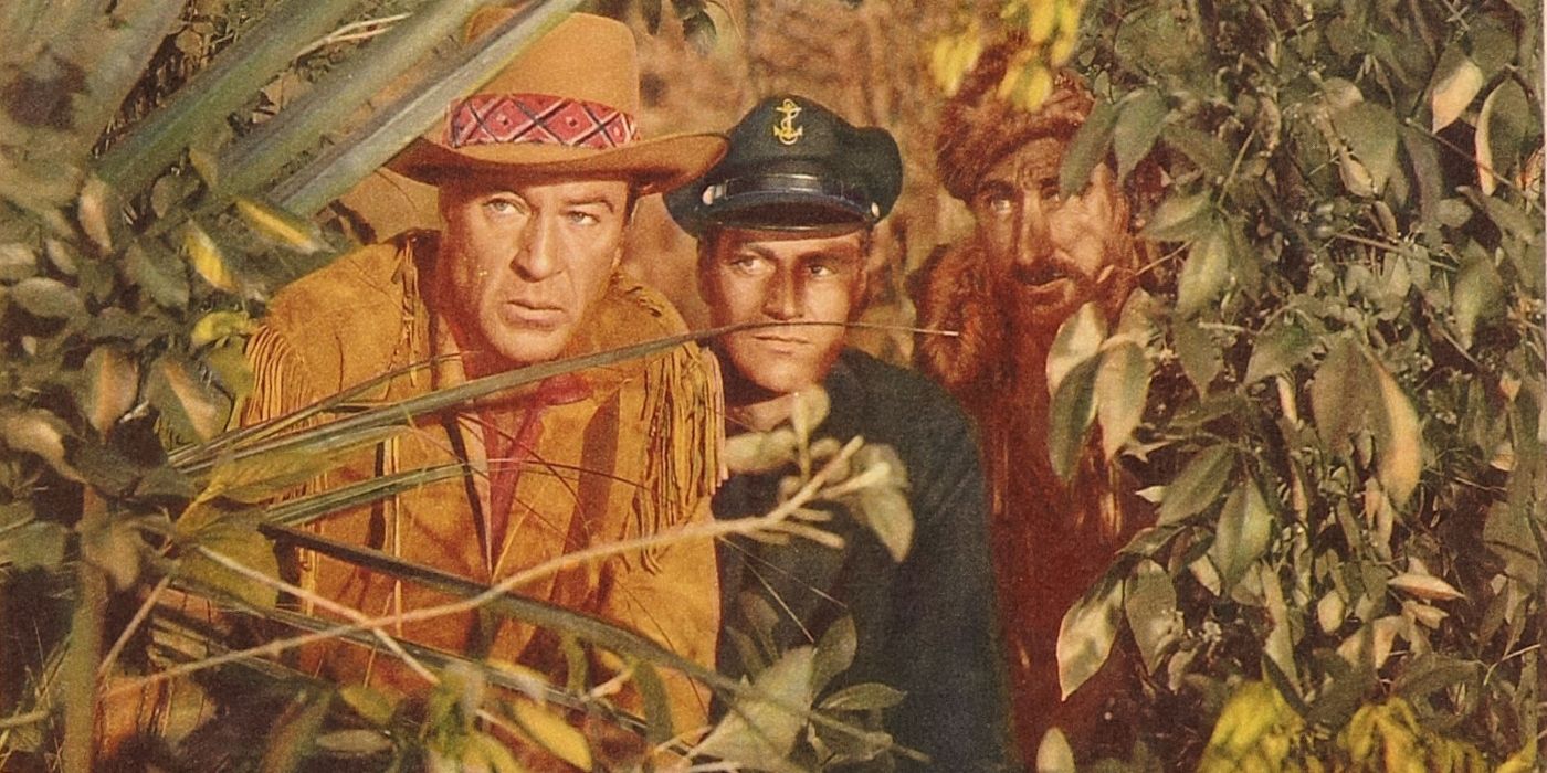 Gary Cooper, Richard Webb, and Arthur Hunnicutt in Distant Drums