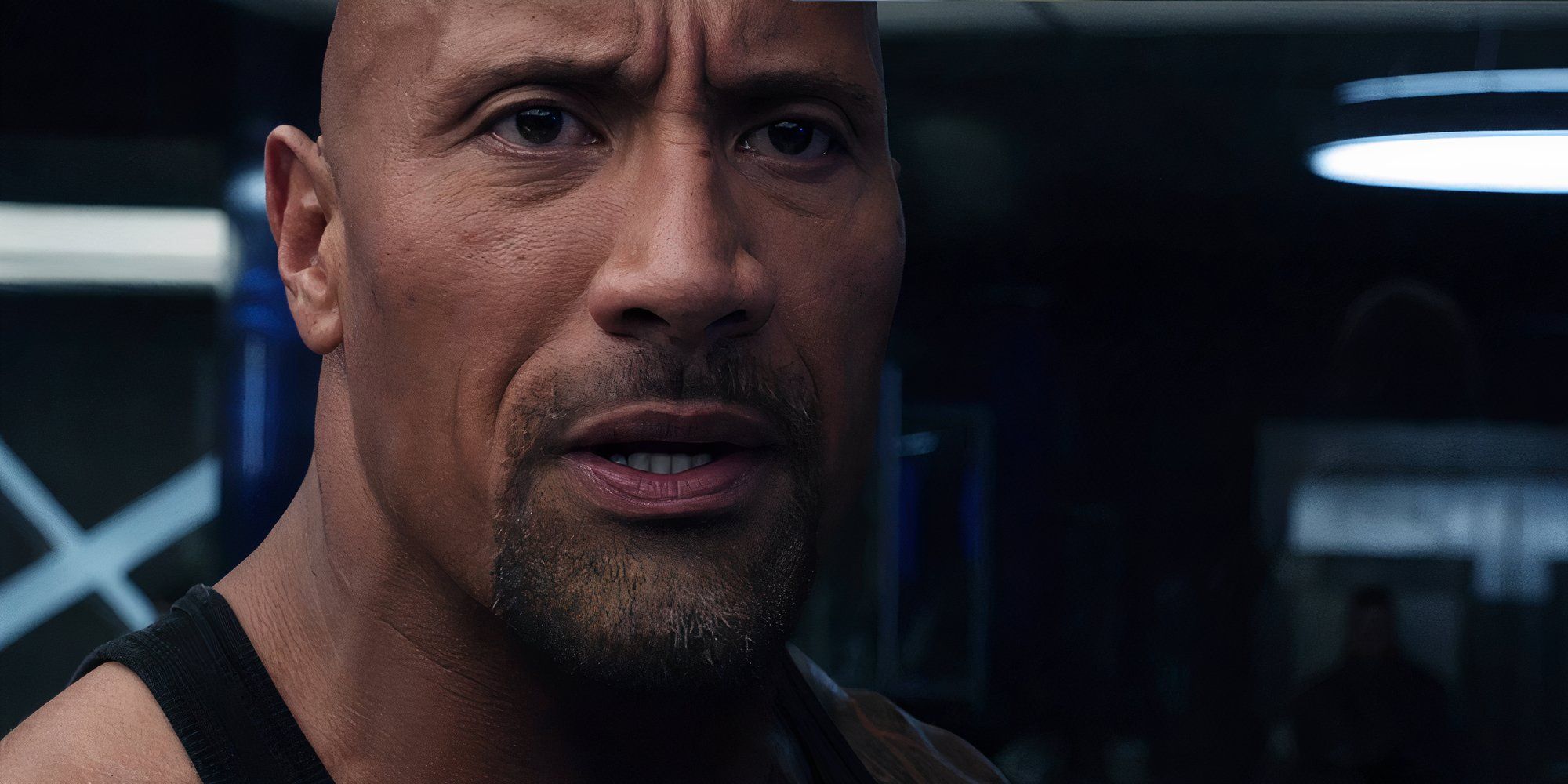 Dwayne Johnson in The Fate of the Furious close-up shot.
