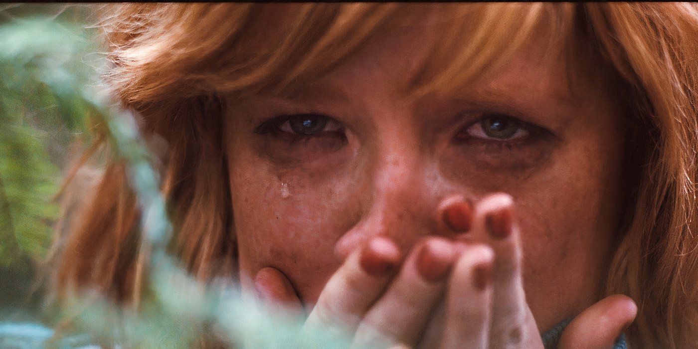 Kelly Reilly as Jenny looking horrified in Eden Lake 