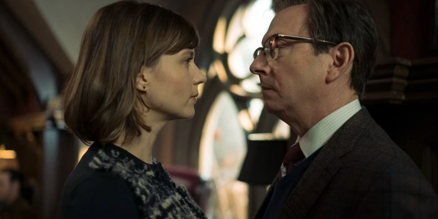 Katja Herbers and Michael Emerson having a faceoff in Evil Season 3