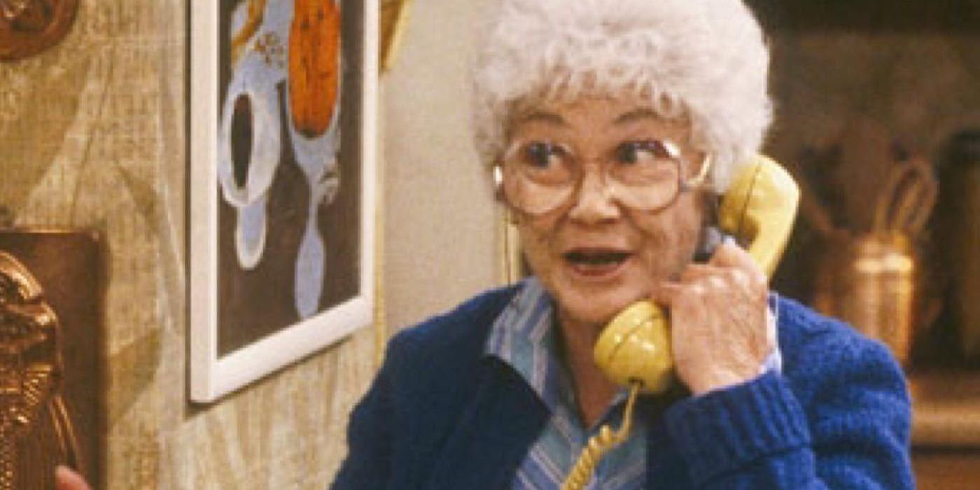 Estelle Getty as Sophia in The Golden Girls on the phone