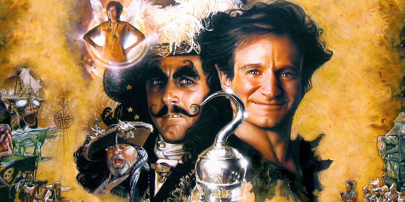 Robin Williams and Dustin Hoffman on a poster for Hook