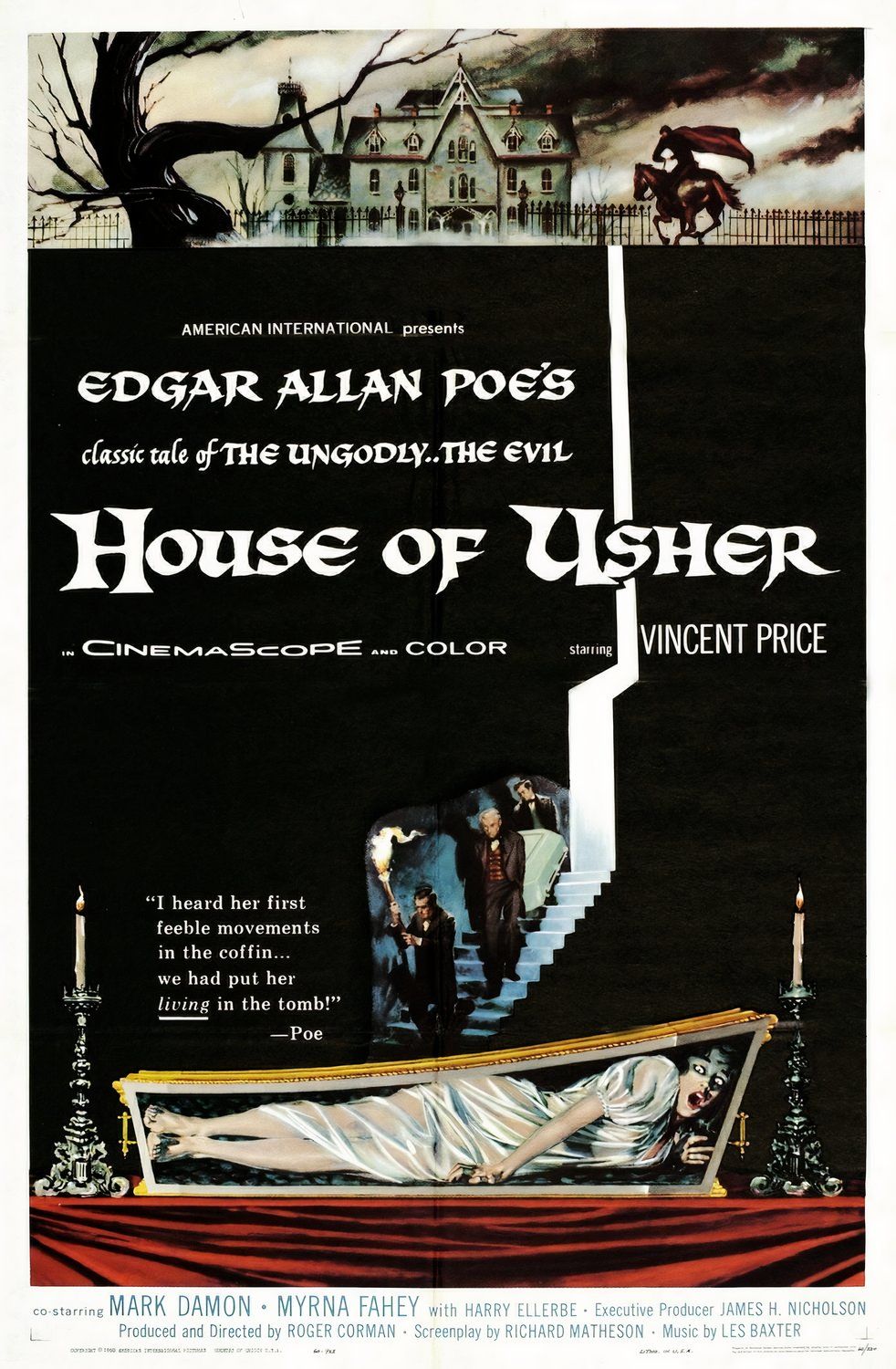 Cartel de la película La casa Usher de 1960.