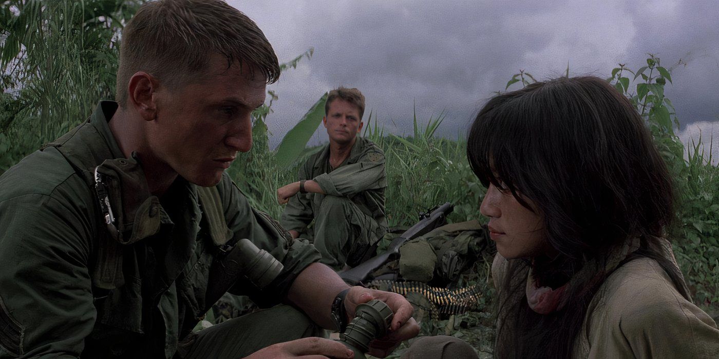 Sean Penn, Michael J. Fox, and Thuy Thu Le in Casualties of War