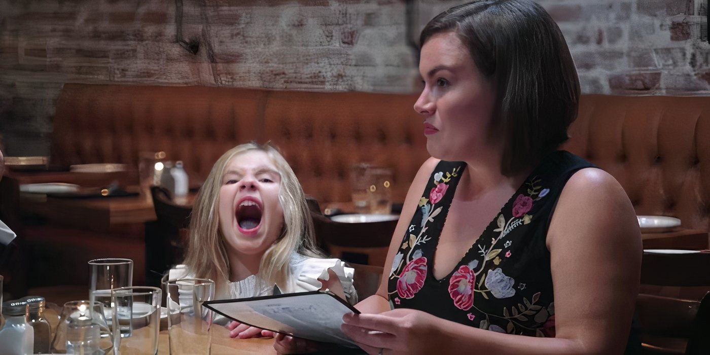 A child screaming next to a woman on 'Wife Swap'