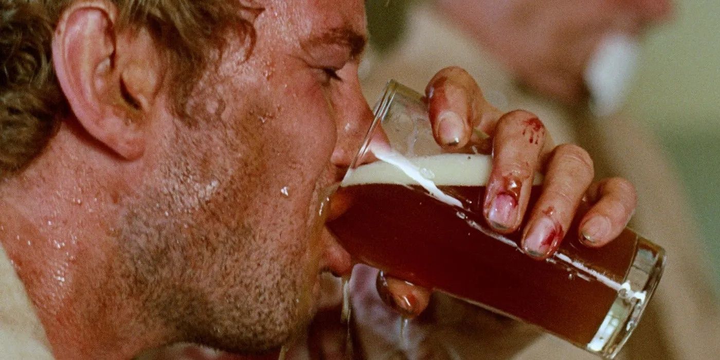 Gary Bond drinking a beer in 'Wake In Fright'