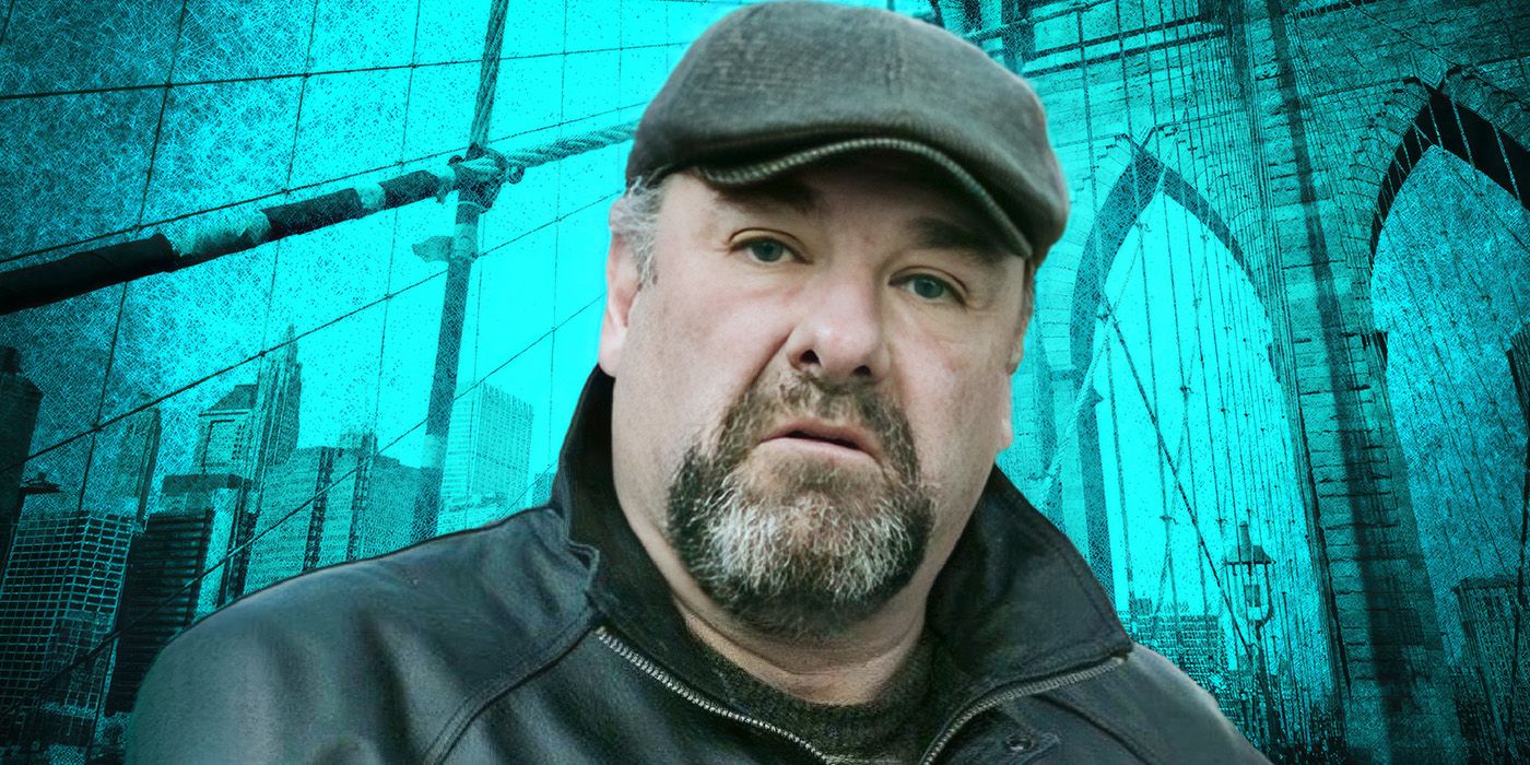 Custom image of James Gandolfini as Cousin Marv against a blue-tinted background of a bridge