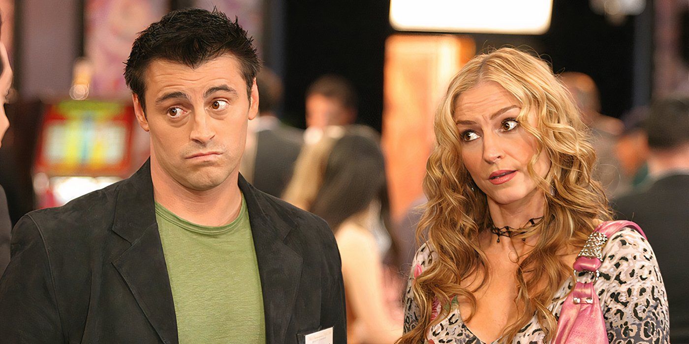 Joey and Drea DeMatteo giving a look to someone in a scene from Joey.