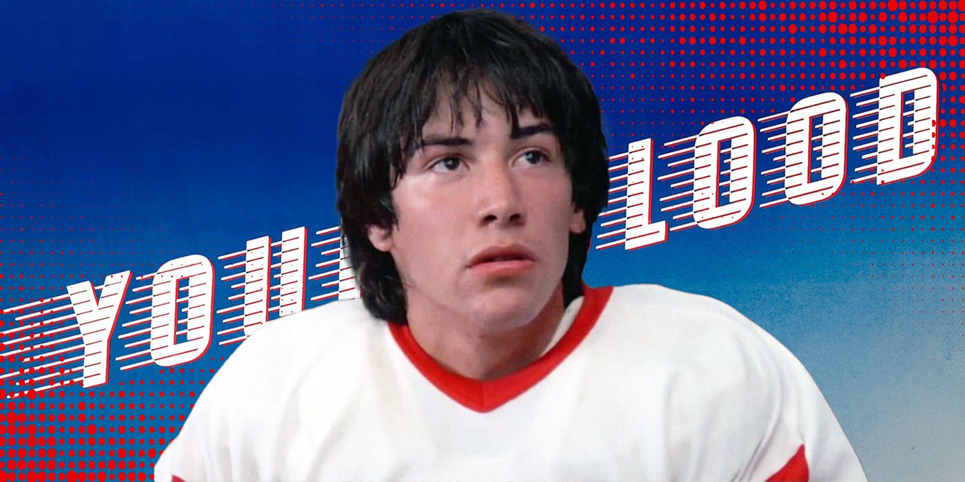 Keanu Reeves as Heaver from Youngblood against a blue and red background