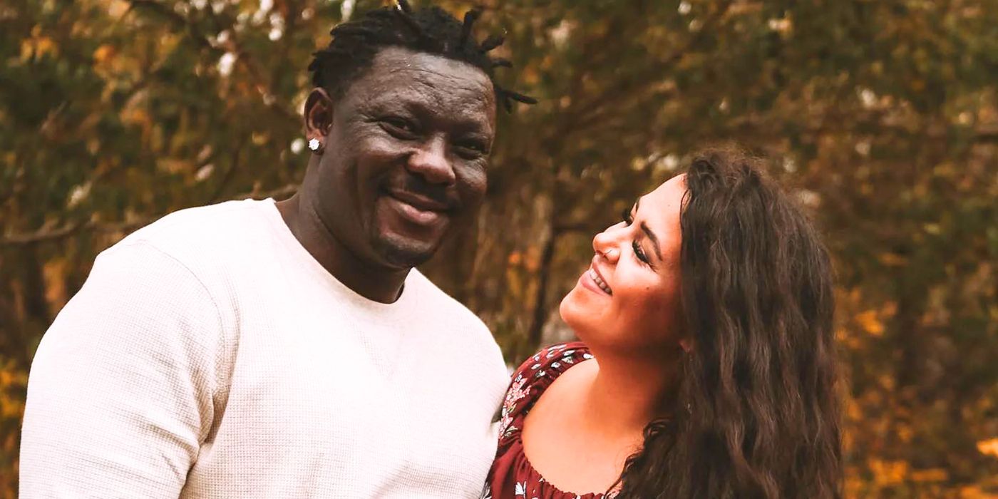 90 Day Fiance: Happily Ever After? star Emily Bieberly staring up at husband Kobe Blaise outdoors.