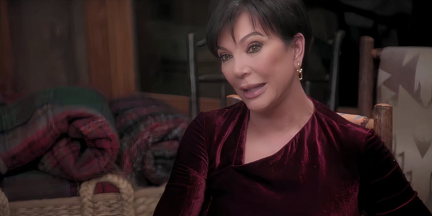 Kris Jenner wearing a red dress in The Kardashians Season 5