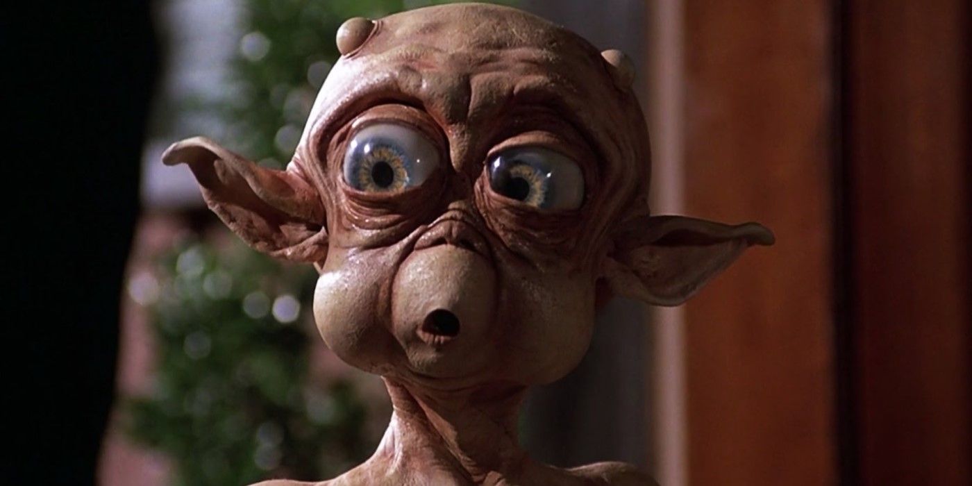 MAC, the alien who has accidentally come to Earth with his family, looks surprised in this closeup from 'Mac and Me'